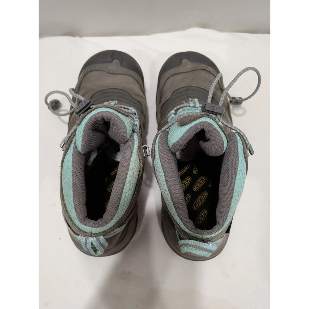 Keen Big Kids' Ridge Flex Waterproof Boots - Grey/Blue Sz 4